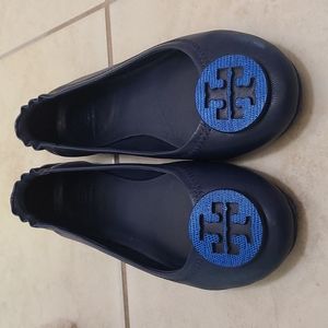 Tory burch navy blue flats